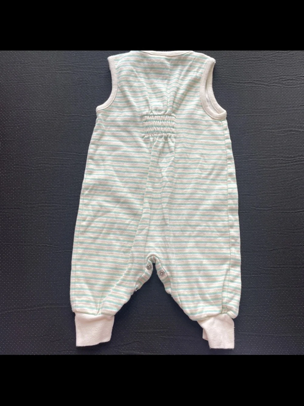 Vintage OshKosh B'gosh Baby White and Light Blue Striped Onesie